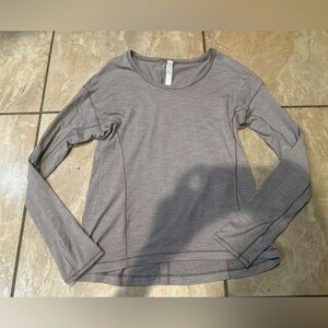 Heathered Dark Chrome Lululemon Sweat Embrace Long Sleeve Size 6